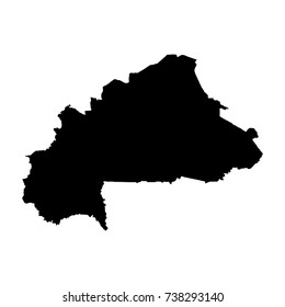 Vector map Burkina Faso. Isolated vector Illustration. Black on White background. EPS 10 Illustration.