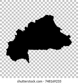 Vector map Burkina Faso. Isolated vector Illustration. Black on White background. EPS 10 Illustration.