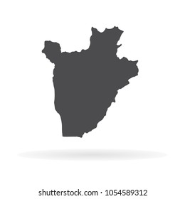 Vector map Burundi. Isolated vector Illustration. Black on White background. EPS 10 Illustration.