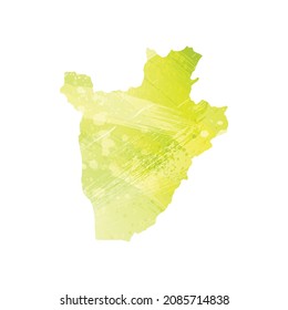 Vector map Burundi. Isolated vector Illustration. Black on White background. EPS 10 Illustration.