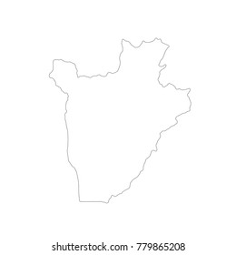 Vector map Burundi. Isolated vector Illustration. Black on White background. EPS 10 Illustration.