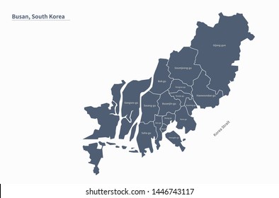 vector map of busan, korea