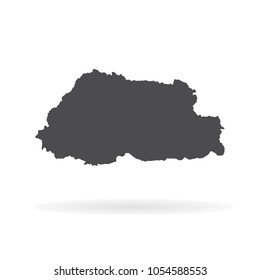 Vector map Butane. Isolated vector Illustration. Black on White background. EPS 10 Illustration.