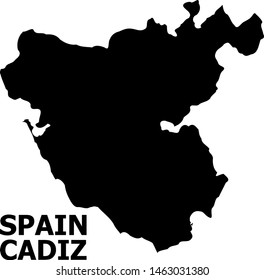 Vector Map of Cadiz Province with caption. Map of Cadiz Province is isolated on a white background. Simple flat geographic map.