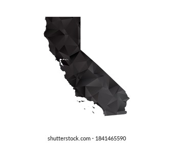 Vector map of California black polygon style gradient.