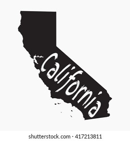 Vector map California. Gray Isolated vector Illustration. On Grey background. Typography design. EPS 8 Illustration.