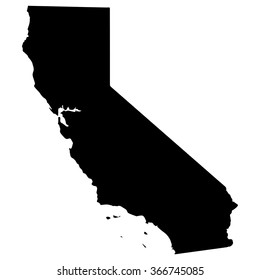 Vector map California. Isolated vector Illustration. Black on White background. EPS Illustration.