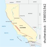 Vector map of Californias San Andreas Fault, United States