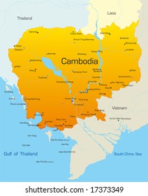 Vector Map Of Cambodia Country