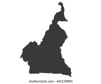 Vector map Cameroon. Isolated vector Illustration. on White background. EPS Illustration