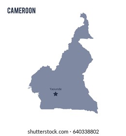 Vector map of Cameroon isolated on white background.