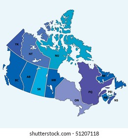 vector map of canada