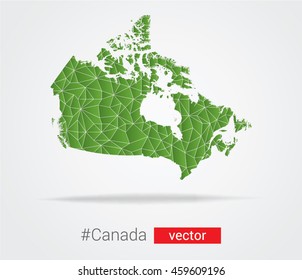 Vector map of Canada from geometrical shapes 