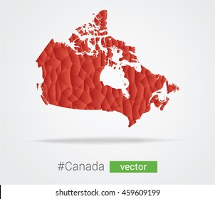 Vector map of Canada from geometrical shapes 