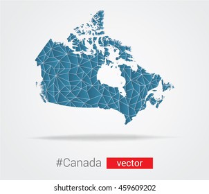 Vector map of Canada from geometrical shapes 