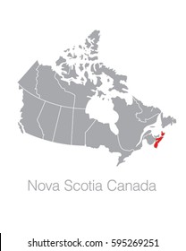 Vector Map of Canada Highlighting the Province of Nova Scotia
