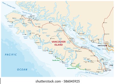 vector map of canada island Vancouver island