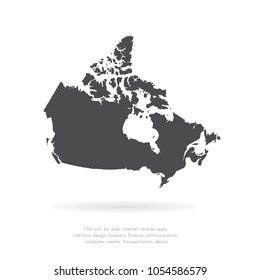 Vector map Canada. Isolated vector Illustration. Black on White background. EPS 10 Illustration.