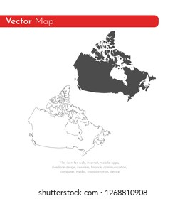 Vector map Canada. Isolated vector Illustration. Black on White background. EPS 10 Illustration.