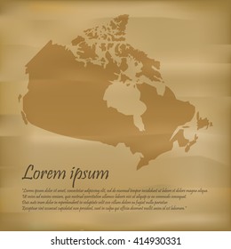vector map of Canada old paper
