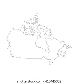 Vector map Canada. Outline map. Isolated vector Illustration. Black on White background. EPS 8 Illustration.