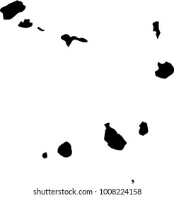 Vector map Cape Verde. Black mask. Isolated, white background. 