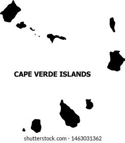 Vector Map of Cape Verde Islands with caption. Map of Cape Verde Islands is isolated on a white background. Simple flat geographic map.