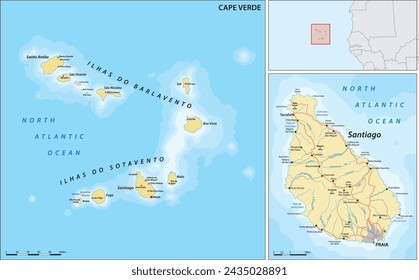 Vector map of Cape Verde Islands