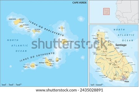 Vector map of Cape Verde Islands