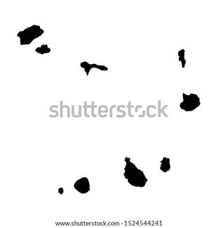 Vector map Cape Verde. Isolated vector Illustration. Black on White background. EPS 10 Illustration.