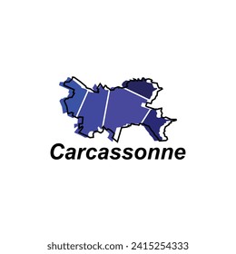 Vector Map of the Carcassonne. Borders of for your infographic. Vector illustration design template