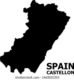 Vector Map of Castellon Province with caption. Map of Castellon Province is isolated on a white background. Simple flat geographic map.