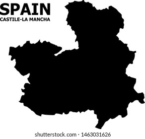 Vector Map of Castile-La Mancha Province with caption. Map of Castile-La Mancha Province is isolated on a white background. Simple flat geographic map.