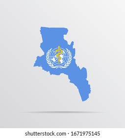 Vector map of Catamarca Province, Argentina combined with World Health Organization (WHO) flag.