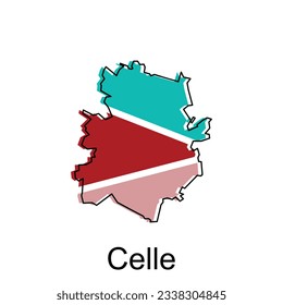 vector map of Celle colorful modern outline design, World map country vector illustration design template