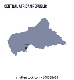 Vector map of Central African Republic isolated on white background.