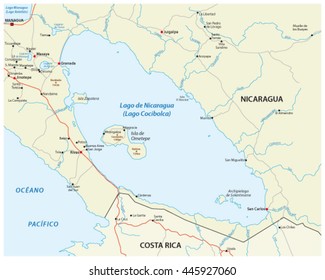 vector map of Central America Nicaragua lake