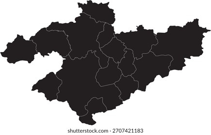 Vector Map of Central Anatolia Region of Turkey Isolated Silhouette