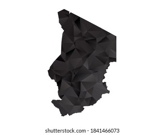 Vector map of Chad black polygon style gradient.