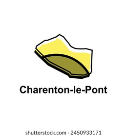 vector map of Charenton le Pont design, illustration design template on white background