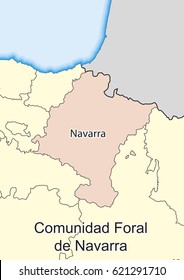 Vector map of Chartered Community of Navarre (Comunidad Foral de Navarra). Spain. Elements of this image furnished by NASA.