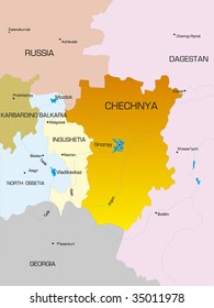 Vector map of Chechen Republic country