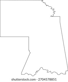 Vector Map of Cherokee Nation Stroke Outline