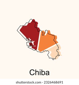 vector map of Chiba modern outline, High detailed vector map Japan illustration vector Design Template, suitable for your company