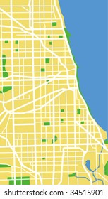 vector map of Chicago.