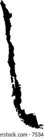 Vector map Chile. Black mask. Isolated, white background. 