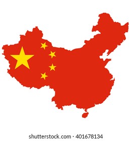 Vector Map Of China Flag