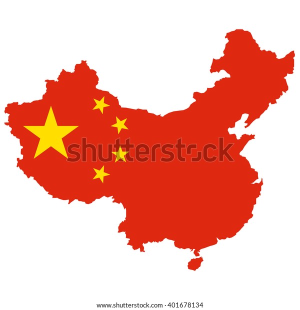 中国国旗のベクター画像地図 のベクター画像素材 ロイヤリティフリー