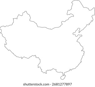 Vector Map of China Isolated on a White Background