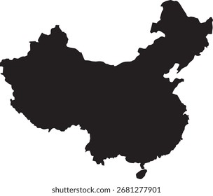 Vector Map of China Isolated on a White Background